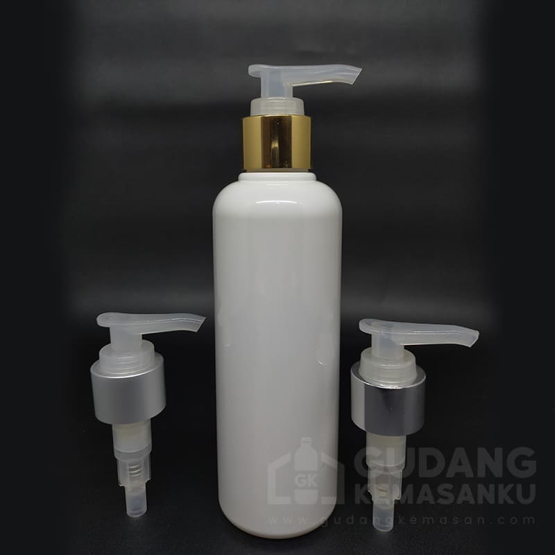PET 250 ML Putih + Pump Almunium 24/410