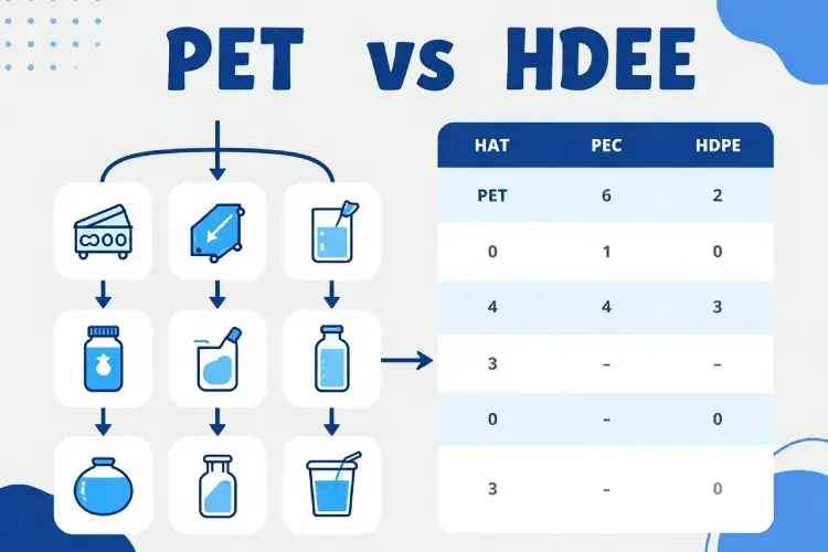perbedaan botol pet dan hdpeilustrasi teknis infograf 2917091779