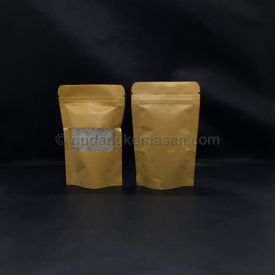 Paper Kraft Window Brown 9x15 - Standing Pouch | Gudang Kemasanku