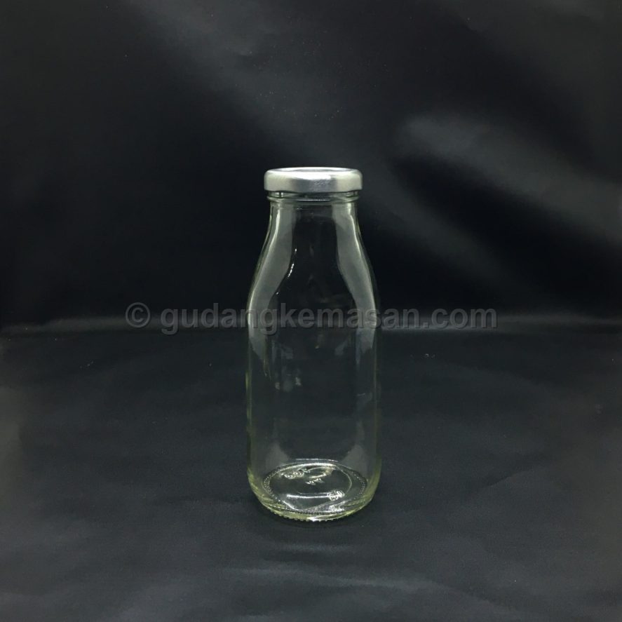 botol juice square 330ml cap silver