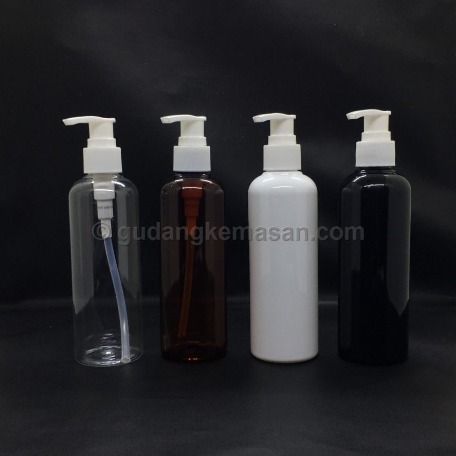 PET 250ml Pump Putih Susu - Botol PET Body Care | Gudang Kemasanku