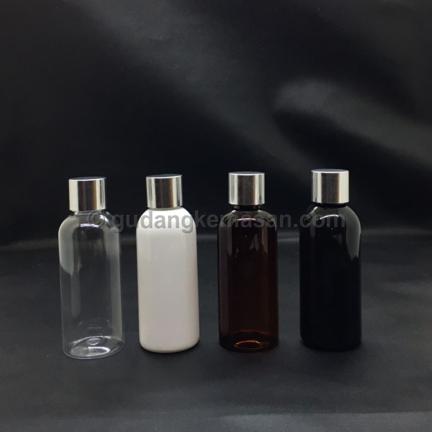 PET 60ml Tutup Ulir Silver - Botol PET Body Care | Gudang Kemasanku