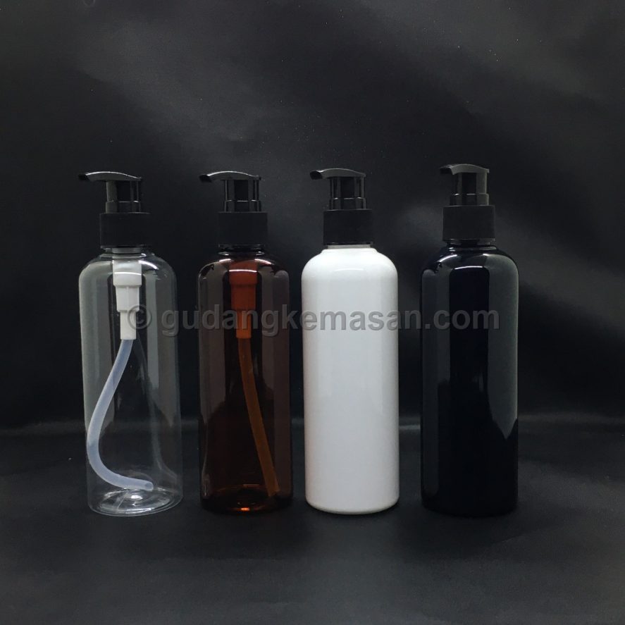 PET 250ml Pump Hitam - Botol PET Body Care | Gudang Kemasanku