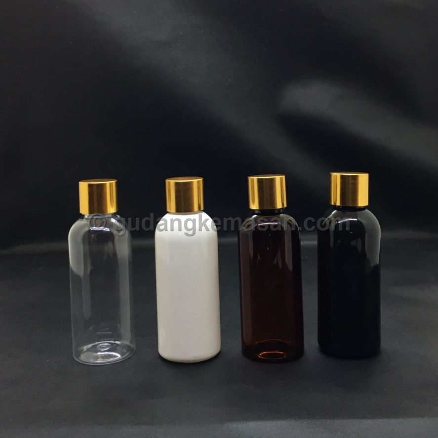 PET 60ml Tutup Ulir Gold - Botol PET Body Care | Gudang Kemasanku