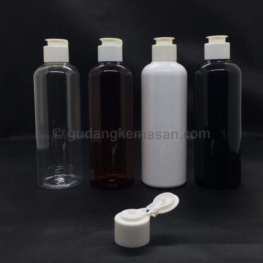 PET 250ml Fliptop Jamur Putih - Botol PET Body Care | Gudang Kemasanku