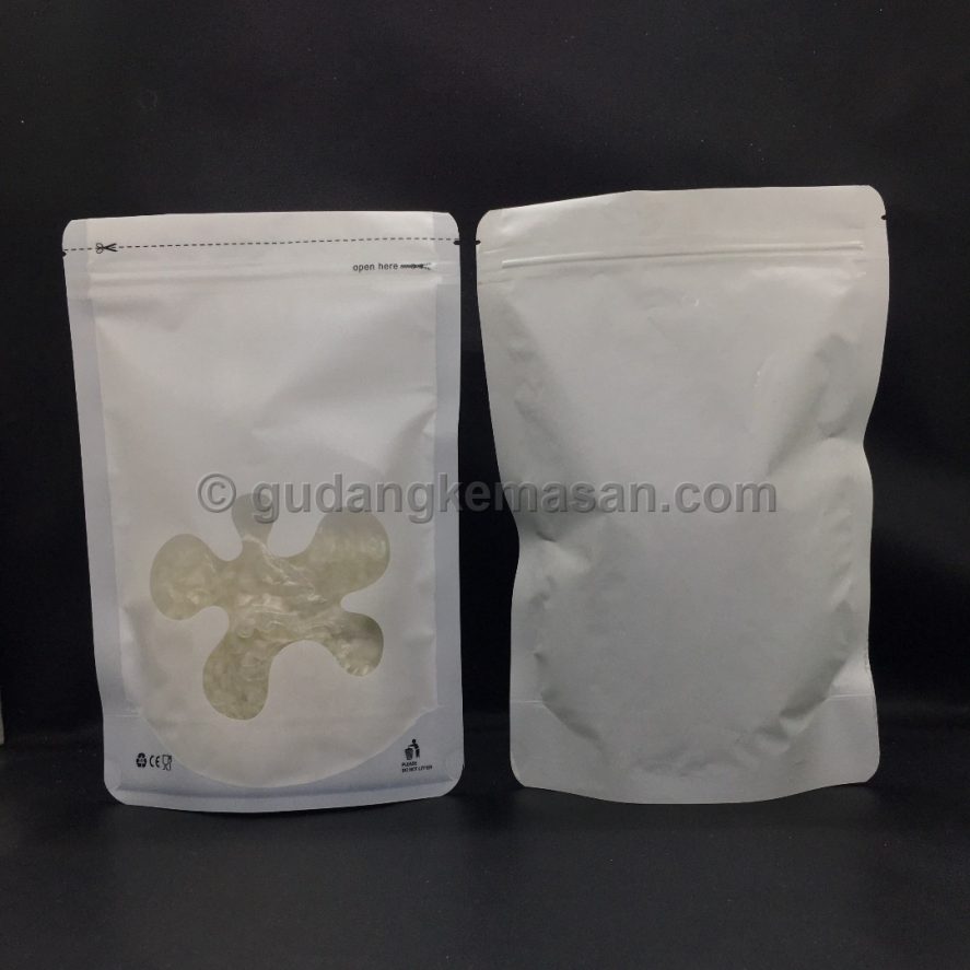 Flower Window White 16x24 - Standing Pouch | Gudang Kemasanku