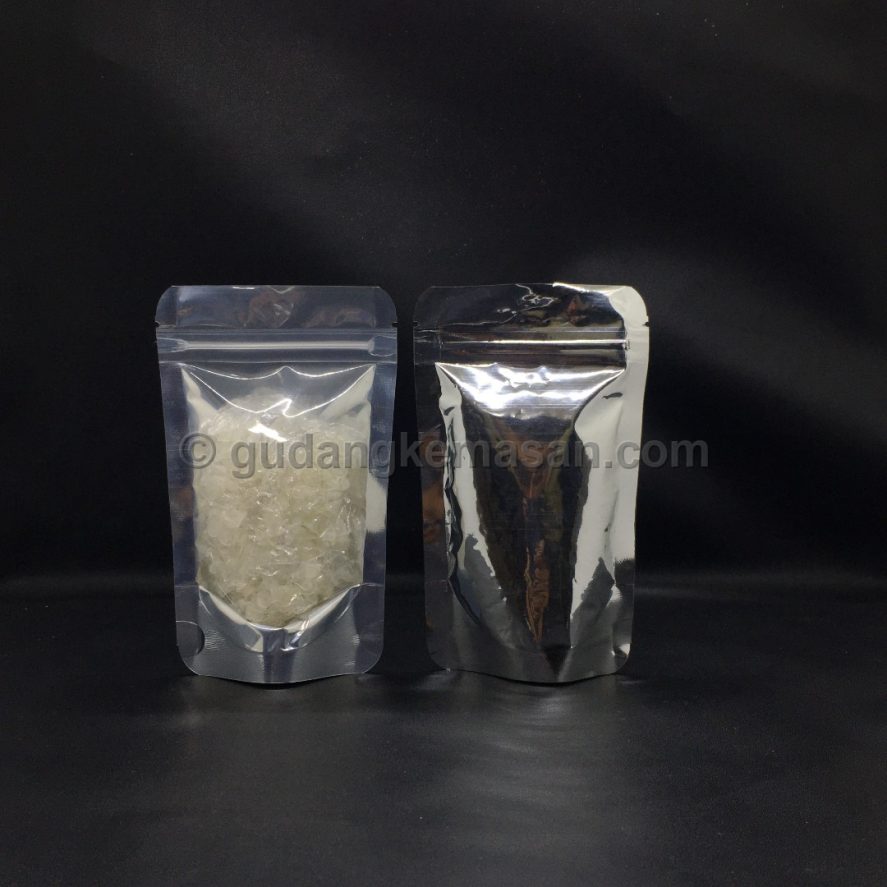 Half Transmets Clear-Silver 10x17 - Standing Pouch | Gudang Kemasanku