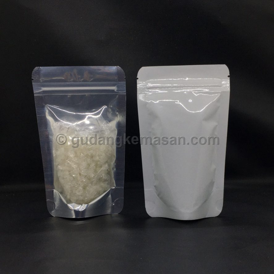 Half Transmets Clear-White 10x17 - Standing Pouch | Gudang Kemasanku