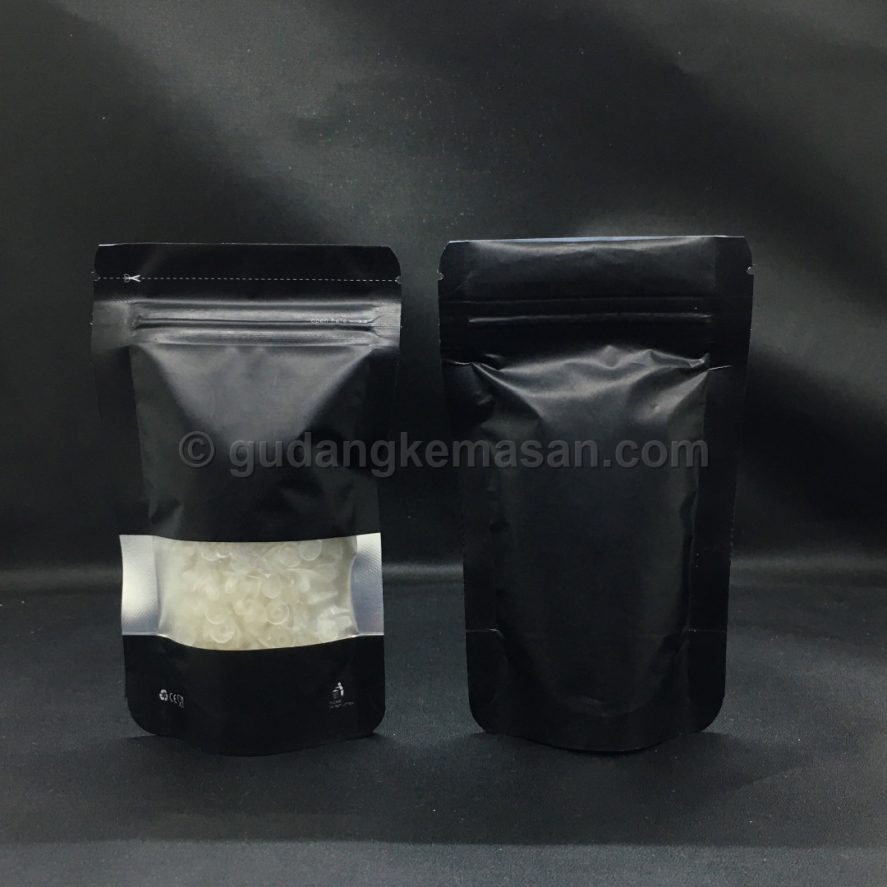 Square Window Black 10x17 - Standing Pouch | Gudang Kemasanku