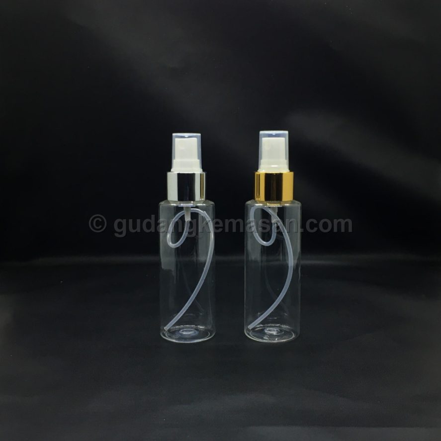 PET 100ml RF Spray Silver & Gold - Botol PET Body Care | Gudang Kemasanku