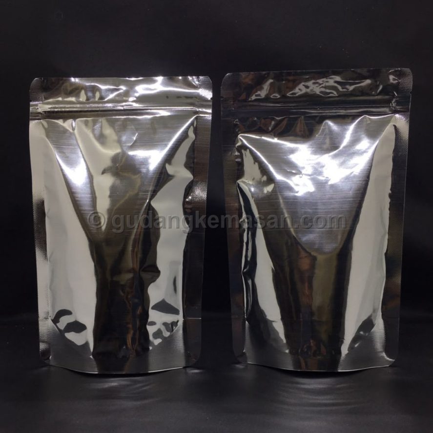 Full Metalize Silver 14x22 - Standing Pouch | Gudang Kemasanku