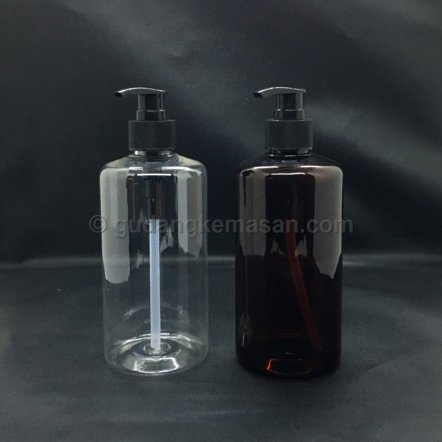 PET 500ml Pump Hitam - Botol PET Body Care | Gudang Kemasanku