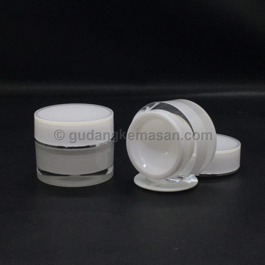 Pot Cream Acrilic Putih 10gr - Pot Kosmetik | Gudang Kemasanku