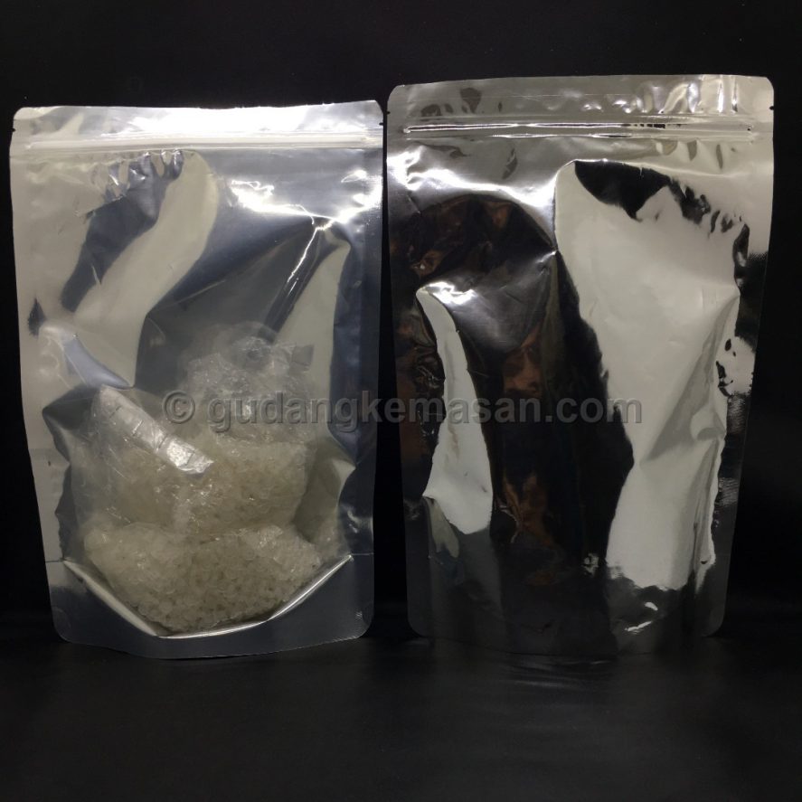 Half Transmets Clear-Silver 20x30 - Standing Pouch | Gudang Kemasanku