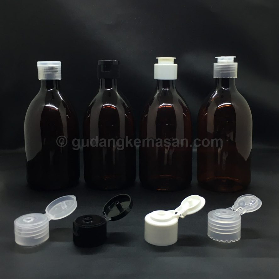 SCL 300ml Amber Fliptop - Botol PET Body Care | Gudang Kemasanku