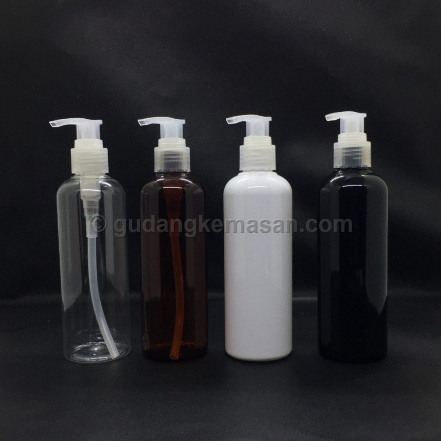 PET 250ml Pump Natural - Botol PET Body Care | Gudang Kemasanku